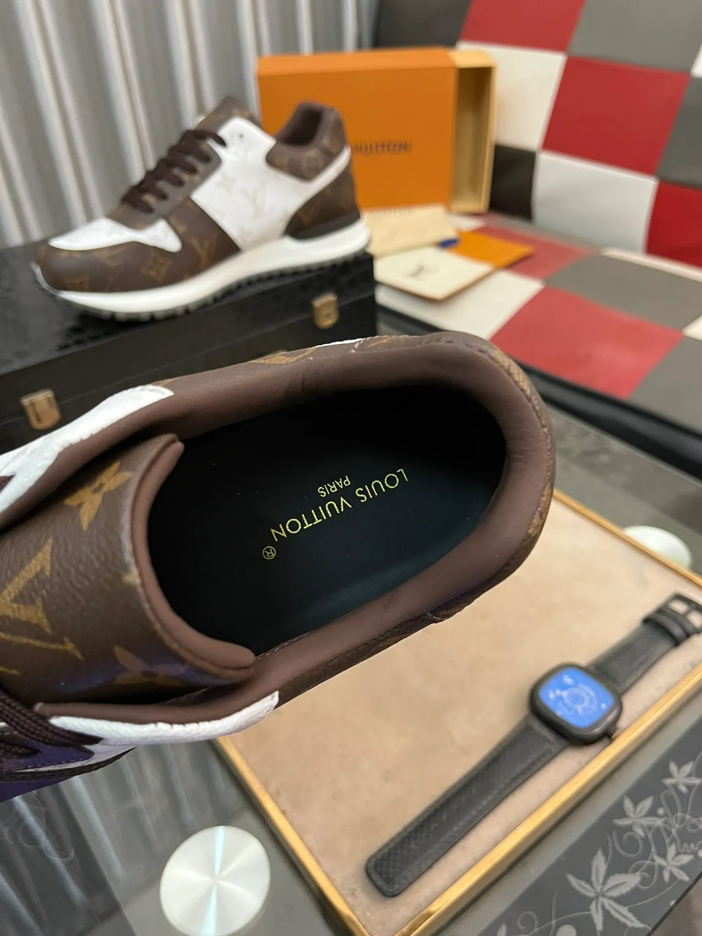 Men's shoes 💰540⌚️⌚️LV Louis Vuitton. The latest fashionable casual shoes are popular in physical stores. New spring and summer comfortable imported custom original cowhide, unique jacquard fabric element design. With sheepskin lining, Lv original base, [sun][sun] high-end packaging and high quality💪Details determine quality, code number 38-44